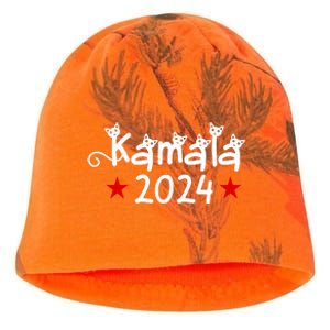 Kamala Cat Harris Walz 2024 Kati - Camo Knit Beanie