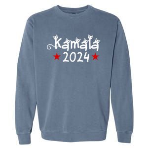 Kamala Cat Harris Walz 2024 Garment-Dyed Sweatshirt