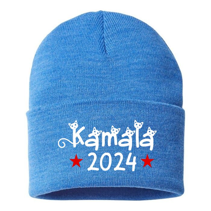 Kamala Cat Harris Walz 2024 Sustainable Knit Beanie