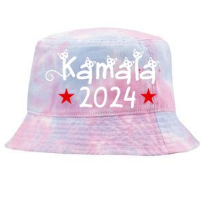 Kamala Cat Harris Walz 2024 Tie-Dyed Bucket Hat