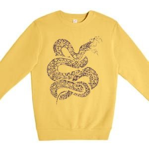 King Cobra Hissing Distressed Snake Lover Gift Premium Crewneck Sweatshirt