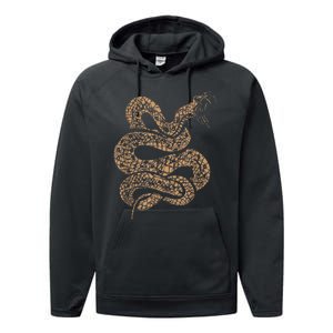 King Cobra Hissing Distressed Snake Lover Gift Performance Fleece Hoodie