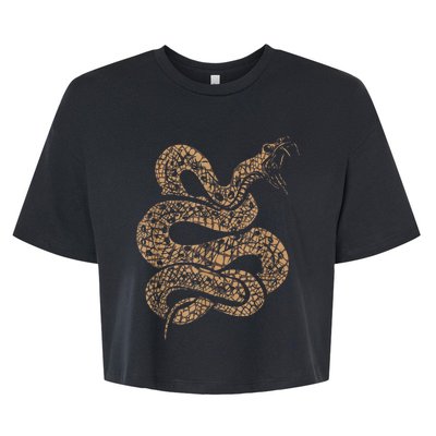 King Cobra Hissing Distressed Snake Lover Gift Bella+Canvas Jersey Crop Tee