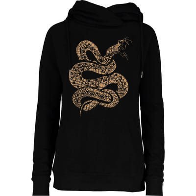 King Cobra Hissing Distressed Snake Lover Gift Womens Funnel Neck Pullover Hood