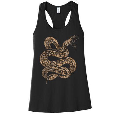 King Cobra Hissing Distressed Snake Lover Gift Women's Racerback Tank