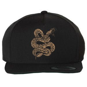 King Cobra Hissing Distressed Snake Lover Gift Wool Snapback Cap