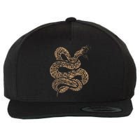 King Cobra Hissing Distressed Snake Lover Gift Wool Snapback Cap