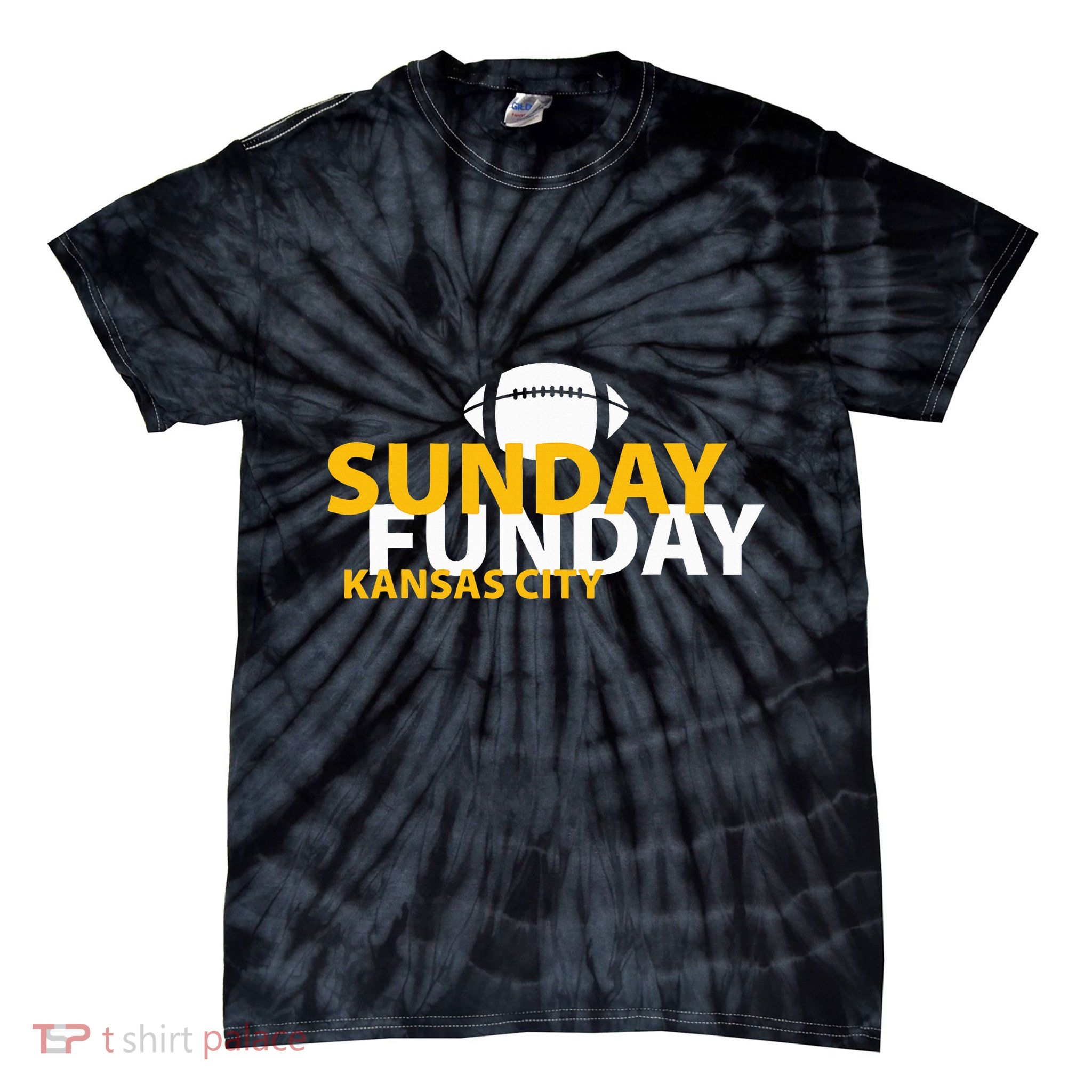 Kansas City Heart Pride Love Gift Kc Sunday Funday Tie-Dye T-Shirt