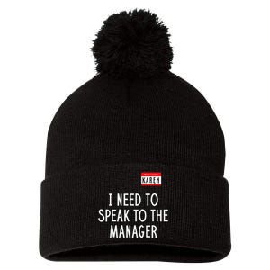 Karen Costume Halloween I Need To Speak To The Manager Pom Pom 12in Knit Beanie