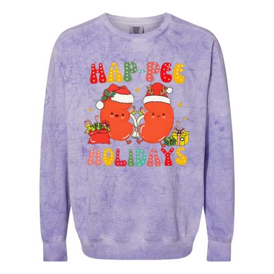 Kidney Christmas Happee Holidays Xmas Nurse Colorblast Crewneck Sweatshirt