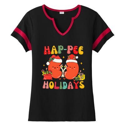 Kidney Christmas Happee Holidays Xmas Nurse Ladies Halftime Notch Neck Tee