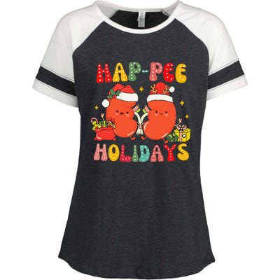 Kidney Christmas Happee Holidays Xmas Nurse Enza Ladies Jersey Colorblock Tee