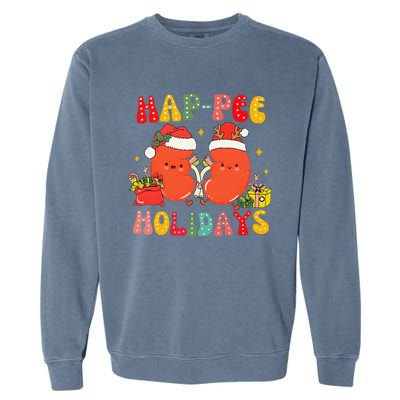 Kidney Christmas Happee Holidays Xmas Nurse Garment-Dyed Sweatshirt