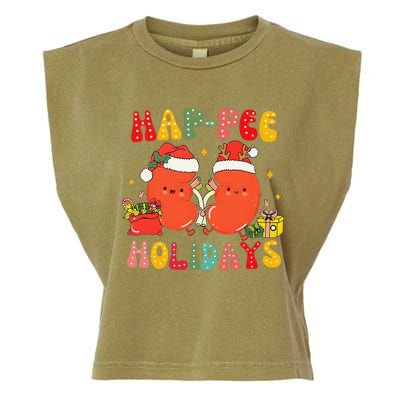 Kidney Christmas Happee Holidays Xmas Nurse Garment-Dyed Women's Muscle Tee