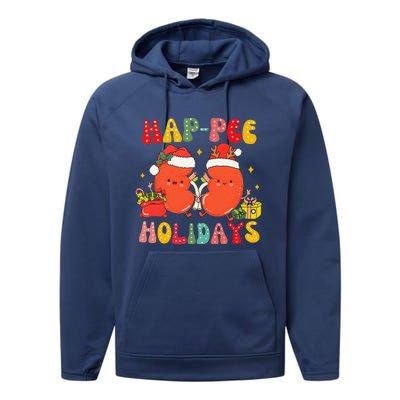 Kidney Christmas Happee Holidays Xmas Nurse Performance Fleece Hoodie