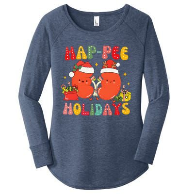 Kidney Christmas Happee Holidays Xmas Nurse Women's Perfect Tri Tunic Long Sleeve Shirt