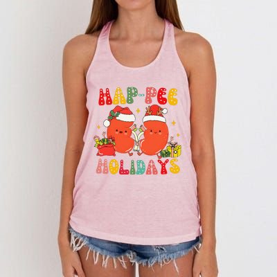 Kidney Christmas Happee Holidays Xmas Nurse Women's Knotted Racerback Tank