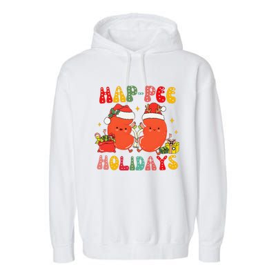 Kidney Christmas Happee Holidays Xmas Nurse Garment-Dyed Fleece Hoodie