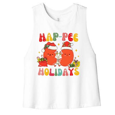 Kidney Christmas Happee Holidays Xmas Nurse Women's Racerback Cropped Tank