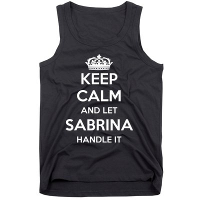 Keep Calm Handle It Personalized First Name Funny Sabrina Tank Top