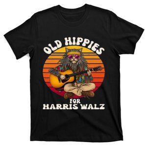 Kamala Cat Hippie Old Hippies For Harris T-Shirt