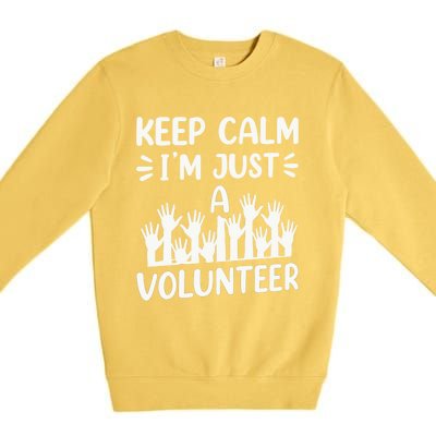 Keep Calm Im Just A Volunteer Volunteering Job Volunteers Sweatshirt Premium Crewneck Sweatshirt