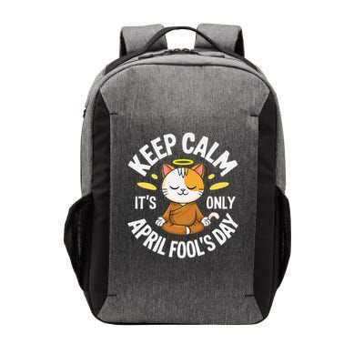 Keep Calm its only April Fools Day Cat for Humor Lovers Vector Backpack