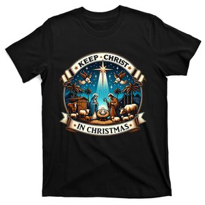 Keep Christ In Christmas  Nativity Scene   T-Shirt