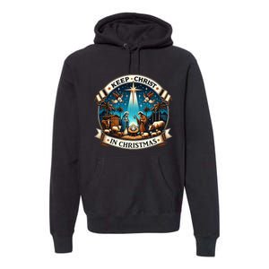 Keep Christ In Christmas  Nativity Scene   Premium Hoodie