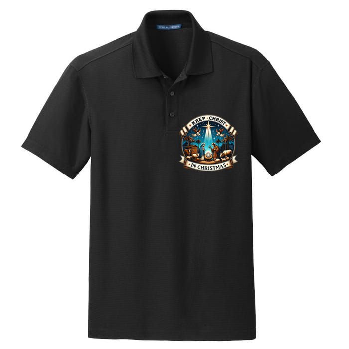 Keep Christ In Christmas  Nativity Scene   Dry Zone Grid Polo