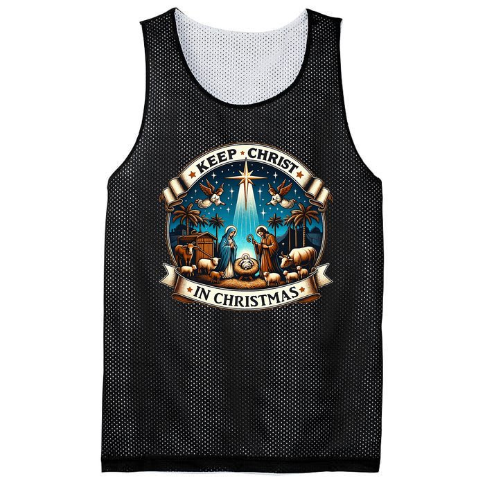 Keep Christ In Christmas  Nativity Scene   Mesh Reversible Basketball Jersey Tank