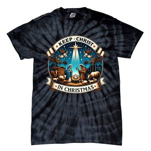 Keep Christ In Christmas  Nativity Scene   Tie-Dye T-Shirt