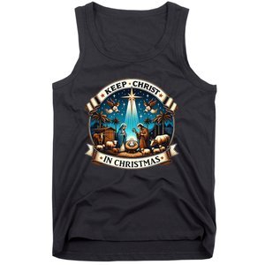 Keep Christ In Christmas  Nativity Scene   Tank Top