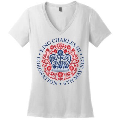 King Charles III Coronation 2023 Women's V-Neck T-Shirt