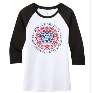 King Charles III Coronation 2023 Women's Tri-Blend 3/4-Sleeve Raglan Shirt