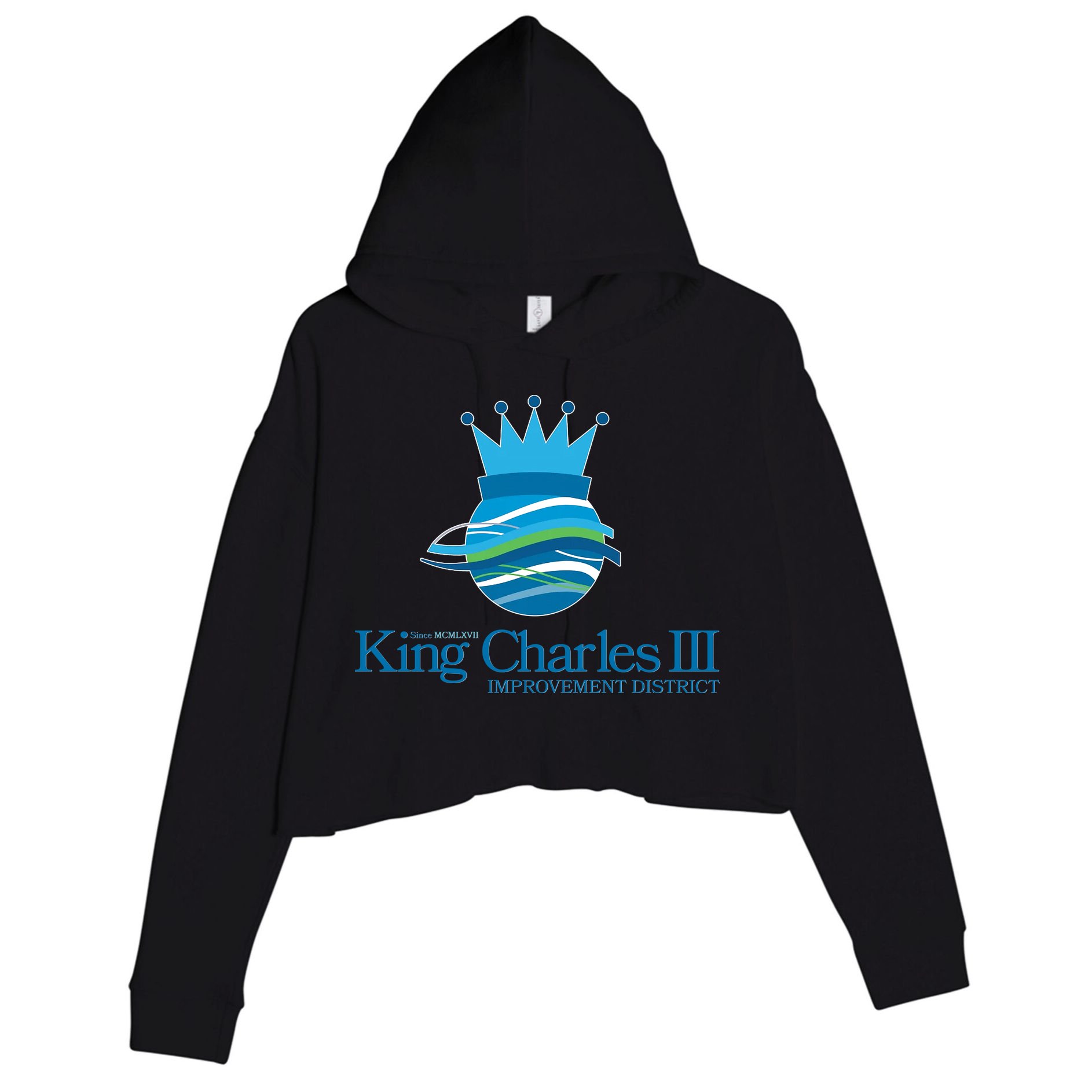 King Charles III Improvement District Crop Fleece Hoodie