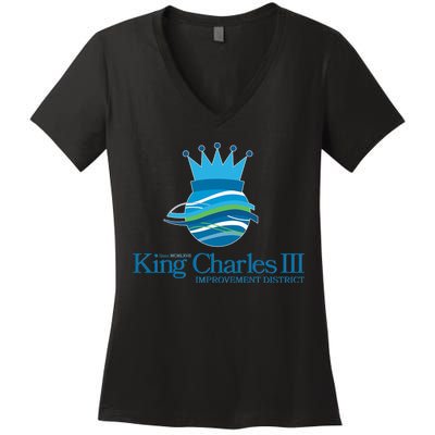 King Charles III Improvement District Women's V-Neck T-Shirt
