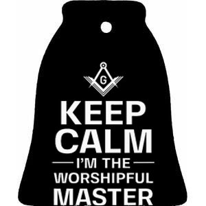 Keep Calm IM The Worshipful Master Freemason Officer Ceramic Bell Ornament