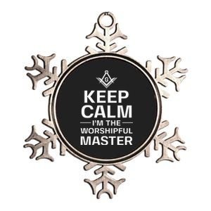 Keep Calm IM The Worshipful Master Freemason Officer Metallic Star Ornament