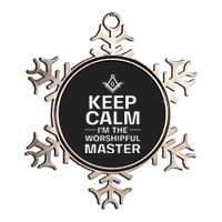 Keep Calm IM The Worshipful Master Freemason Officer Metallic Star Ornament