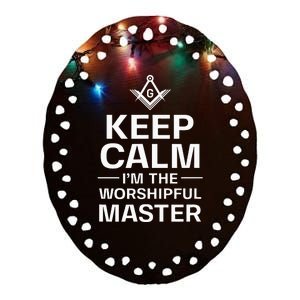 Keep Calm IM The Worshipful Master Freemason Officer Ceramic Oval Ornament