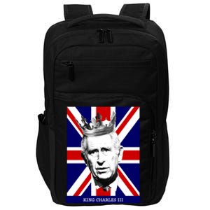 King Charles Iii Funny Gift Union Jack Royal Family Great Gift Impact Tech Backpack