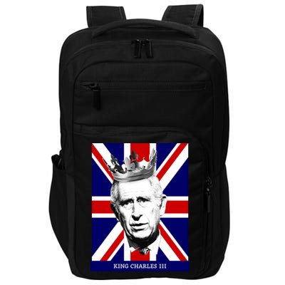 King Charles Iii Funny Gift Union Jack Royal Family Great Gift Impact Tech Backpack