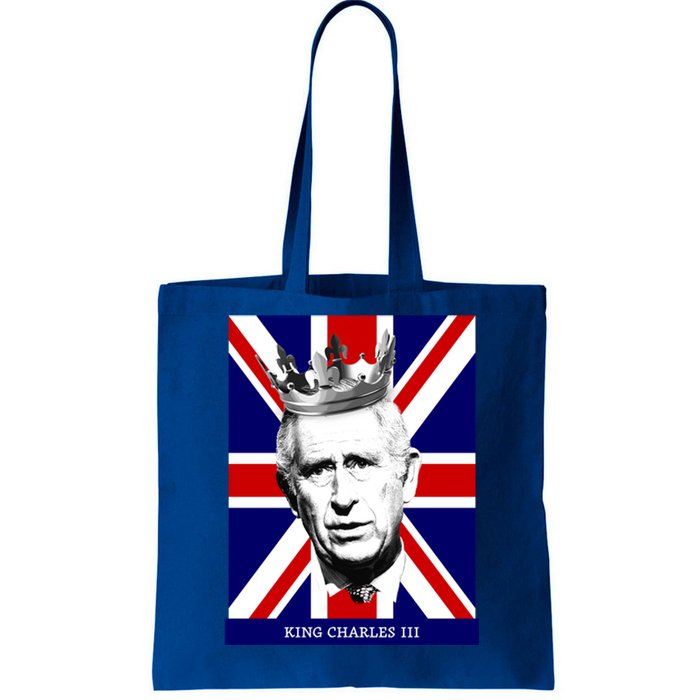 King Charles Iii Funny Gift Union Jack Royal Family Great Gift Tote Bag