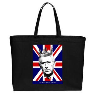 King Charles Iii Funny Gift Union Jack Royal Family Great Gift Cotton Canvas Jumbo Tote