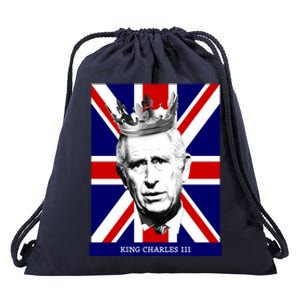 King Charles Iii Funny Gift Union Jack Royal Family Great Gift Drawstring Bag