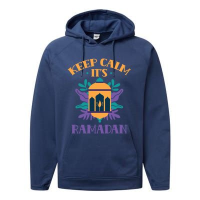 Keep Calm Its Ramadan Muslim Kareem Mubarak Eid Gift Performance Fleece Hoodie