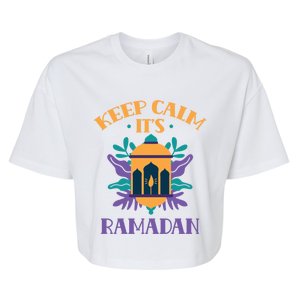 Keep Calm Its Ramadan Muslim Kareem Mubarak Eid Gift Bella+Canvas Jersey Crop Tee