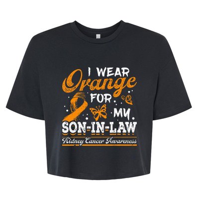 Kidney Cancer I Wear Orange For My Soninlaw Ribbon Bella+Canvas Jersey Crop Tee