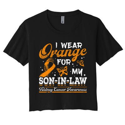 Kidney Cancer I Wear Orange For My Soninlaw Ribbon Women's Crop Top Tee